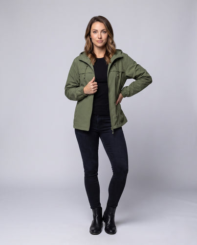 Damen leichte Windbreaker-Jacke mit atmungsaktiven Einsätzen R&B