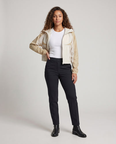 Damen technische Kurzjacke mit verstellbarer Kapuze R&B