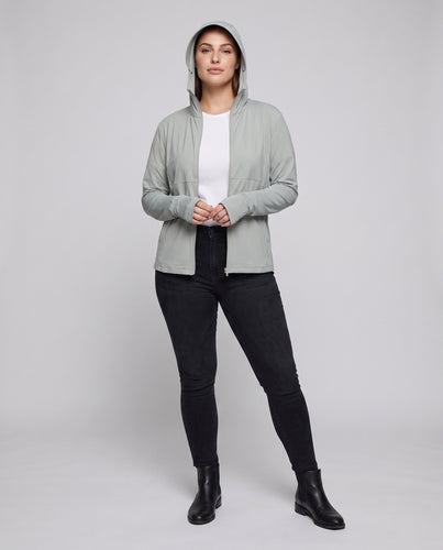 Damen technische Sportjacke mit Kapuze und atmungsaktiven Einsätzen R&B