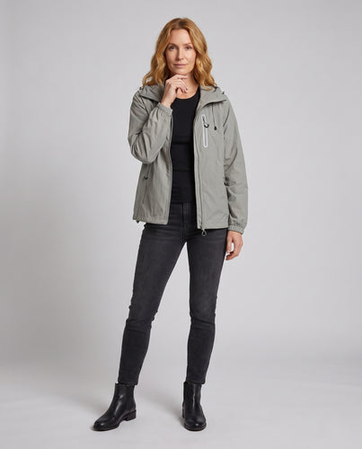 Damen ultraleichte Funktionsjacke mit verstellbarem Kapuzenkragen R&B