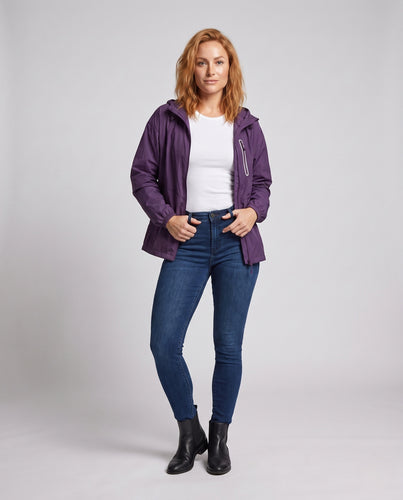 Damen ultraleichte Outdoor-Jacke mit verstellbarer Kapuze R&B