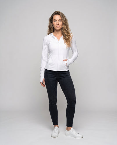 Damen Atmungsaktive Sportjacke mit Kapuze R&B