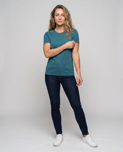Damen Atmungsaktives Sport-T-Shirt mit modernen geometrischen Mustern R&B