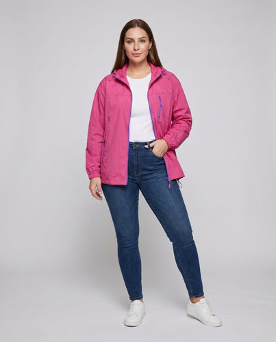 Damen Leichte Outdoorjacke mit verstellbarem Kapuzenbereich R&B
