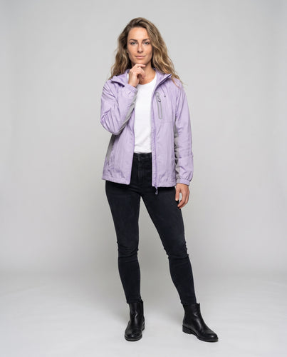 Damen Leichte Sportjacke mit verstellbarem Kapuzenbereich und reflektierenden Einsätzen R&B