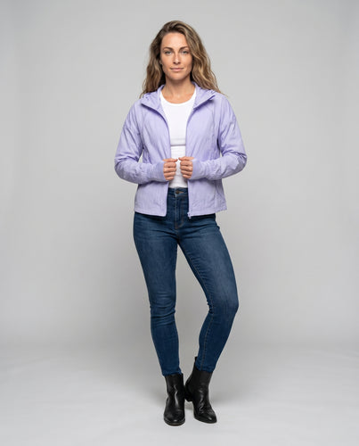 Damen Leichte Windjacke mit verstellbarer Kapuze R&B
