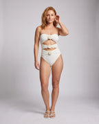 Damen Einteiliger Badeanzug mit floralem Design und innovativem Cut-Outs R&B