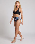 Damen Hochtailliertes Bikini-Set mit floralem Design und Halterneck R&B