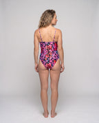 Damen Sportlicher Einteiler Badeanzug mit verspieltem Leo-Muster R&B