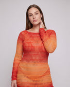 Damen Strandkleid mit transparentem GewR&Be und modischen Schnürdetails R&B