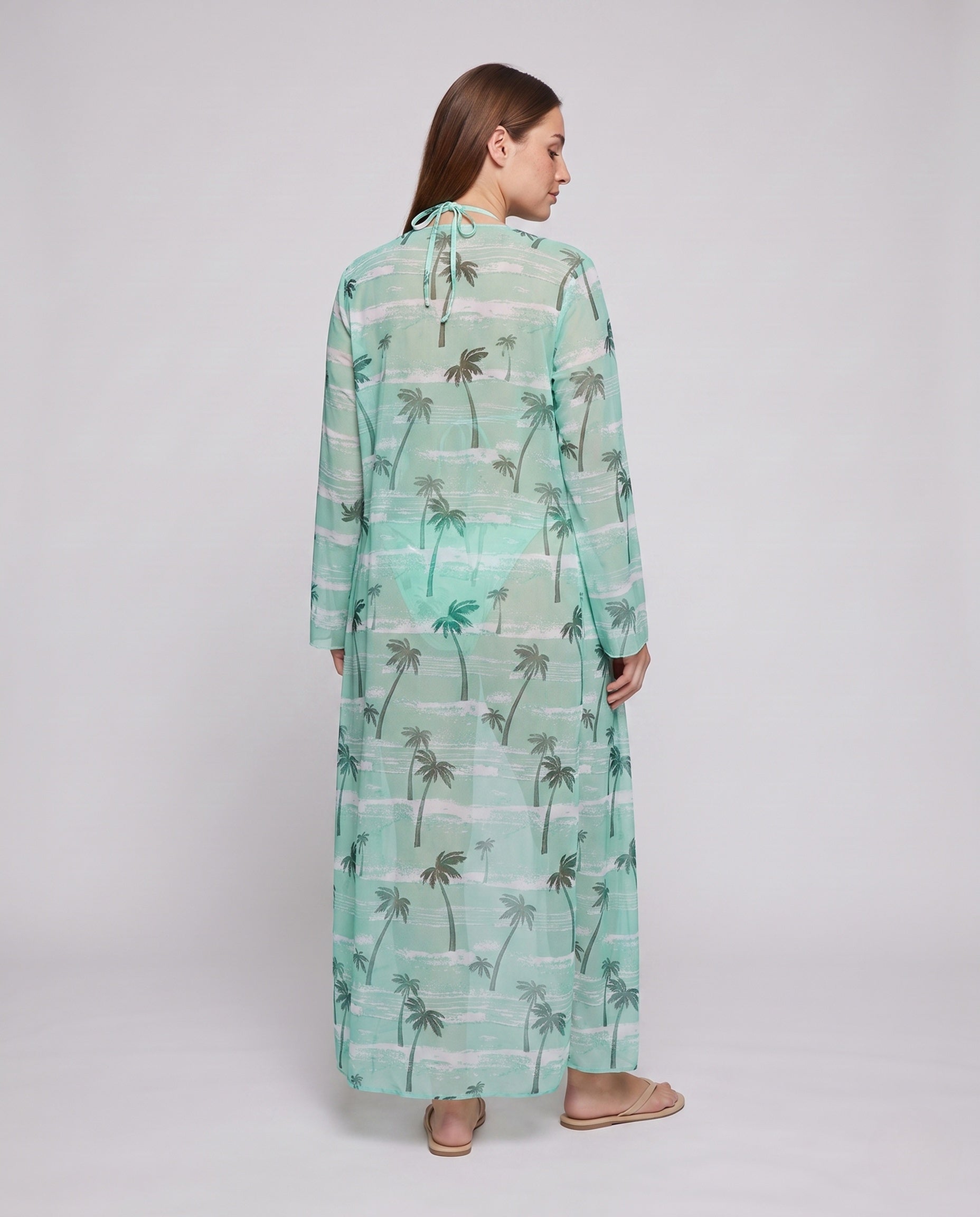 Damen StrandR&B mit leicht transparentem Kimono und modischem Bikini R&B