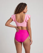 Damen Hochgeschnittenes Bikinioberteil mit Rüschen R&B