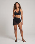 Damen Sportlicher Bikini mit transparenten Einsätzen und Wickelrock R&B