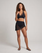 Damen Sportlicher Bikini mit transparenten Einsätzen und Wickelrock R&B