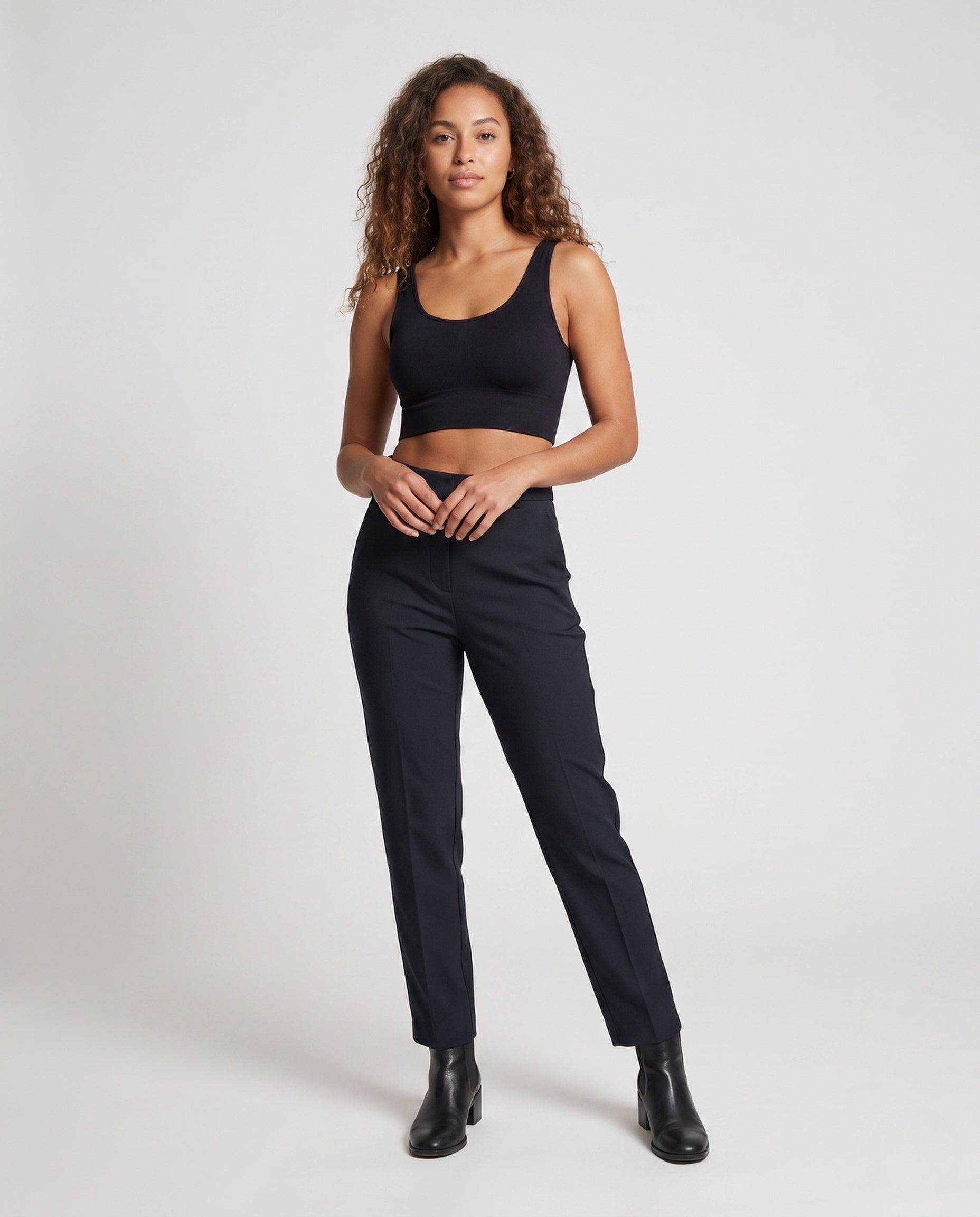 Damen Sportliches Cropped Top R&B