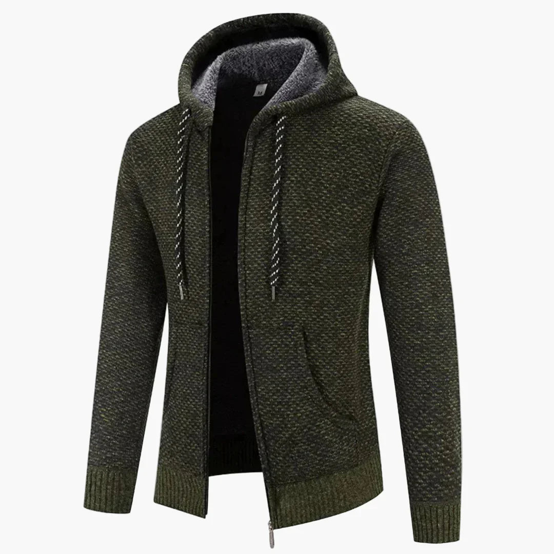 R&B | Strick-Kapuzenjacke für Herbst und Winter - Komfortabler Freizeit-Hoodie mit Reißverschluss