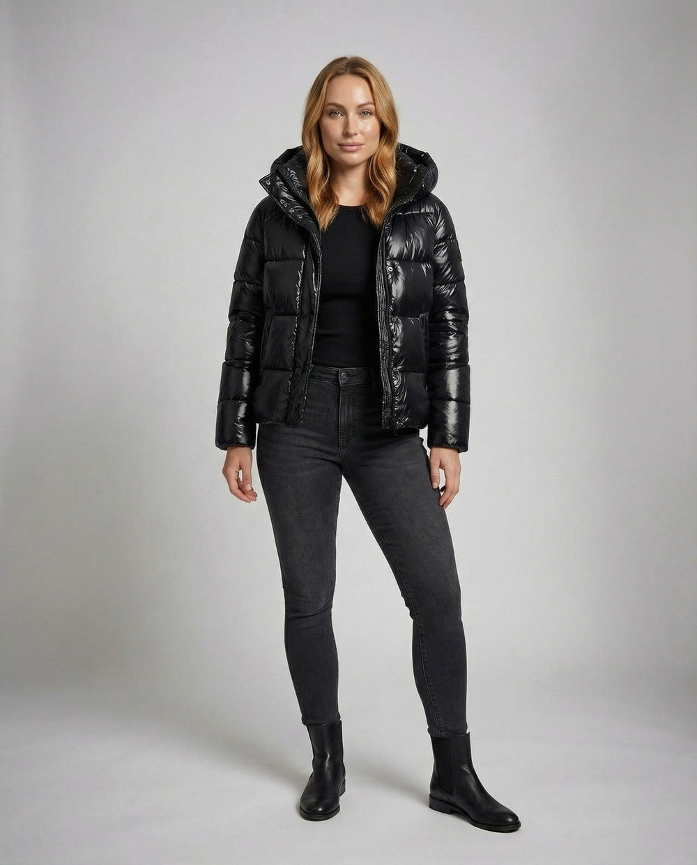 Glänzende Pufferjacke Damen | R&B
