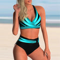 R&B | Push-Up Halter-Bikini-Set mit Hoher Taille für Damen