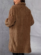 R&B | Langer Strickmantel mit Revers für Damen - Winter