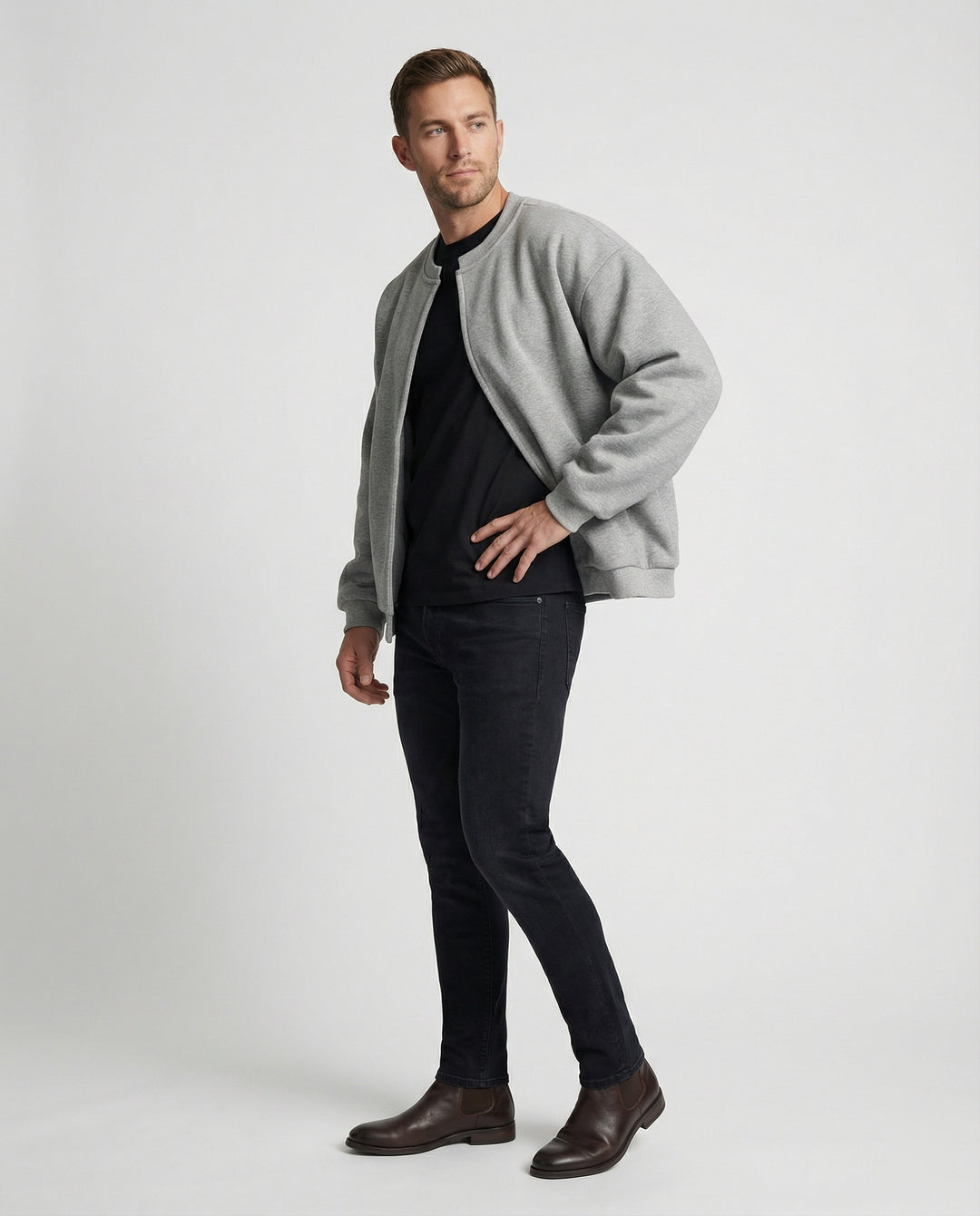 Retro Oversize Cardigan Gestreift Fake-Two-Piece Unisex Sweatshirt