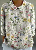 R&B | Sommerbluse mit Blumenmuster Elegante Kurzarmbluse für Den Alltag | Blusen für Festlich & Freizeit