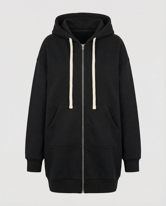 Knielanger Komfort Hoodie Damen | R&B