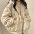 R&B | Übergroße Jacke mit Plüschfutter und Kapuze
