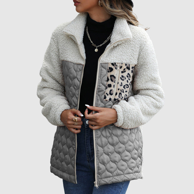 R&B | Plüsch Patchwork Frauen Winterjacke
