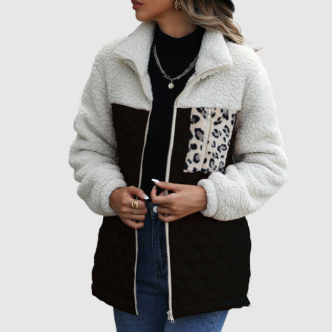 R&B | Plüsch Patchwork Frauen Winterjacke