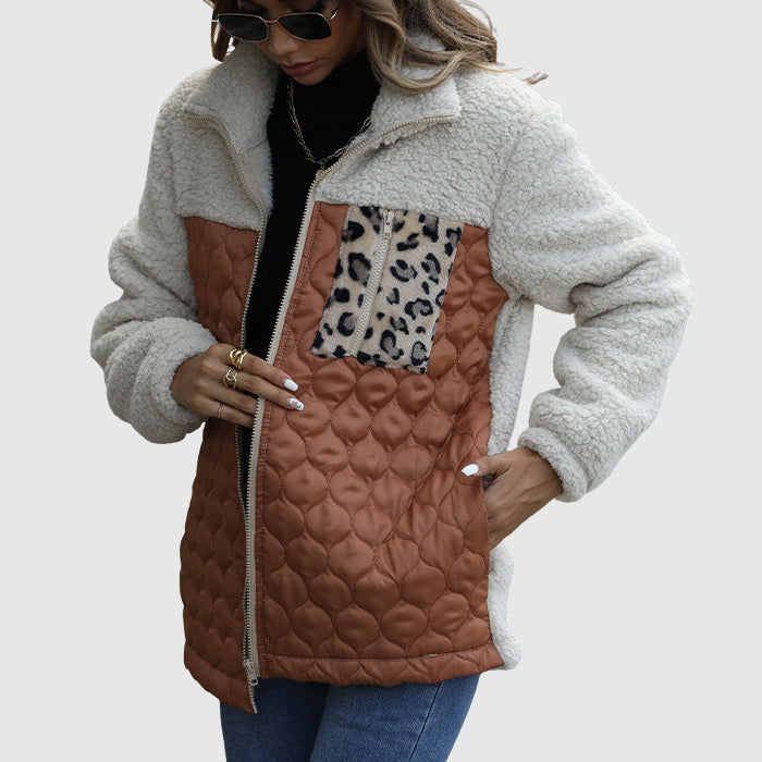 R&B | Plüsch Patchwork Frauen Winterjacke