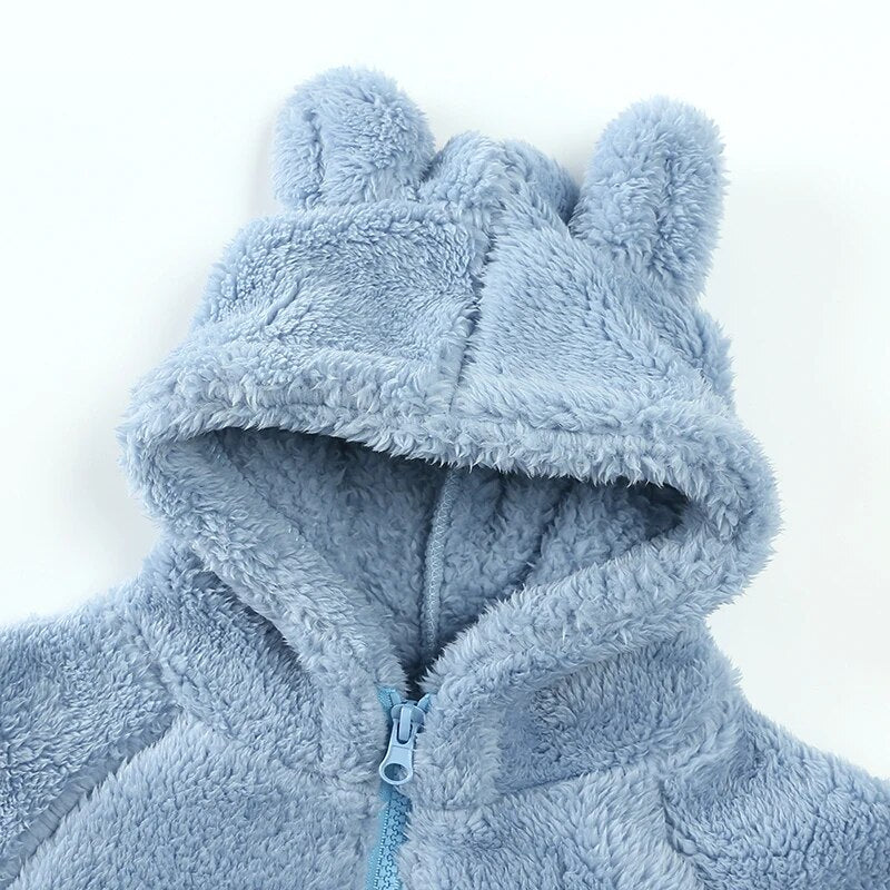 R&B Comfort Modische Bären-Kinderjacke aus dickem Samt