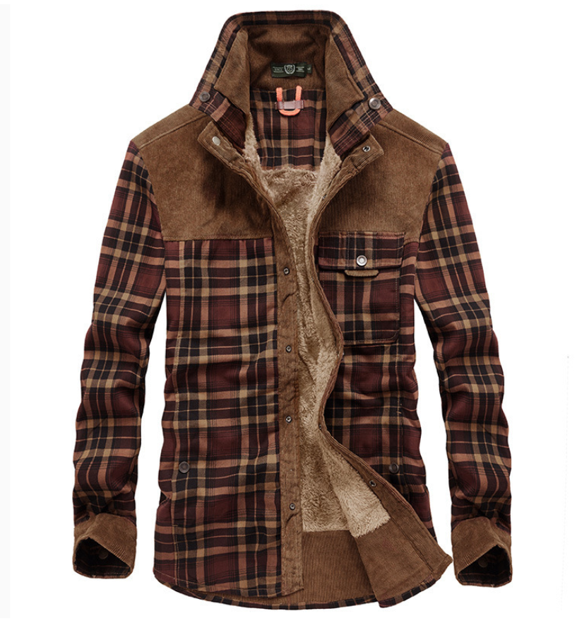 R&B | Flanell Winterjacke für Herren mit Stehkragen