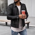 R&B | Herren Lederjacke - Biker-Stil mit gesteppter Schulter