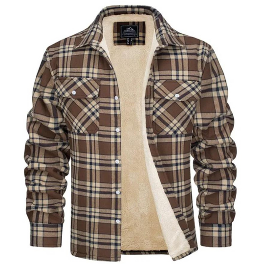 R&B | Herren Sherpa gefütterte Flanellhemdenjacke