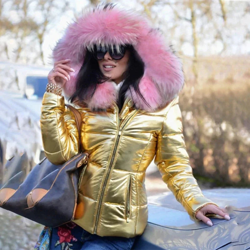 R&B | Winterjacke mit Kapuze aus Pelz