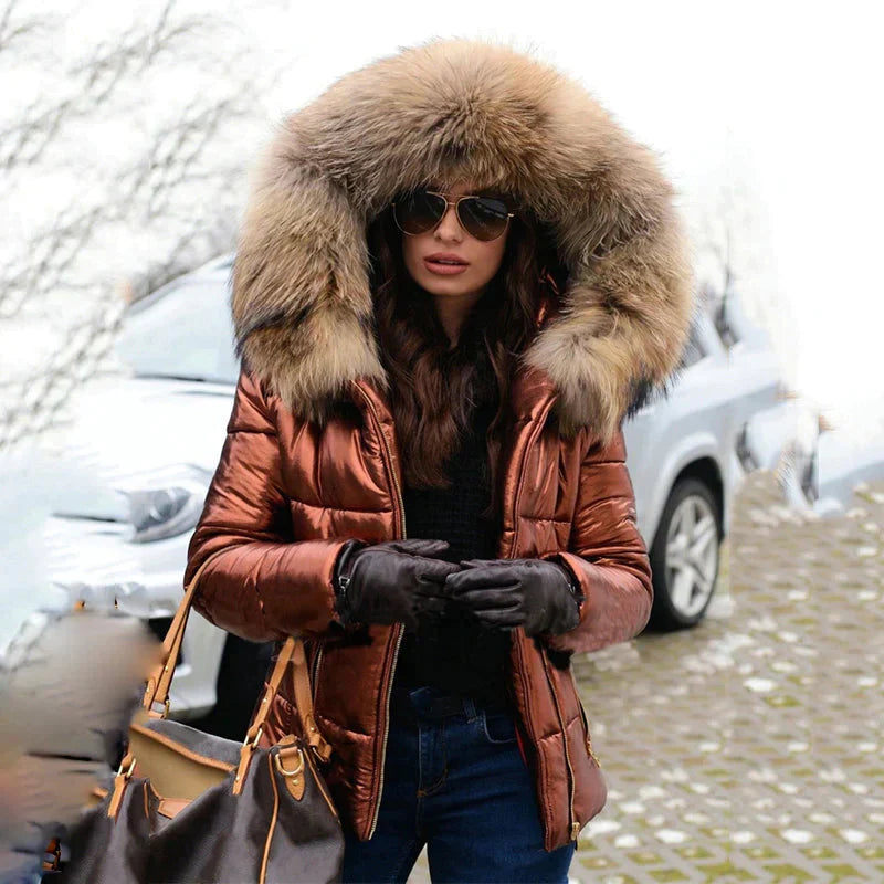 R&B | Winterjacke mit Kapuze aus Pelz