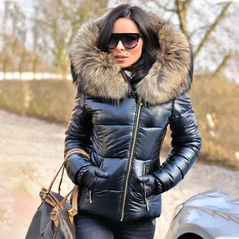 R&B | Winterjacke mit Kapuze aus Fell