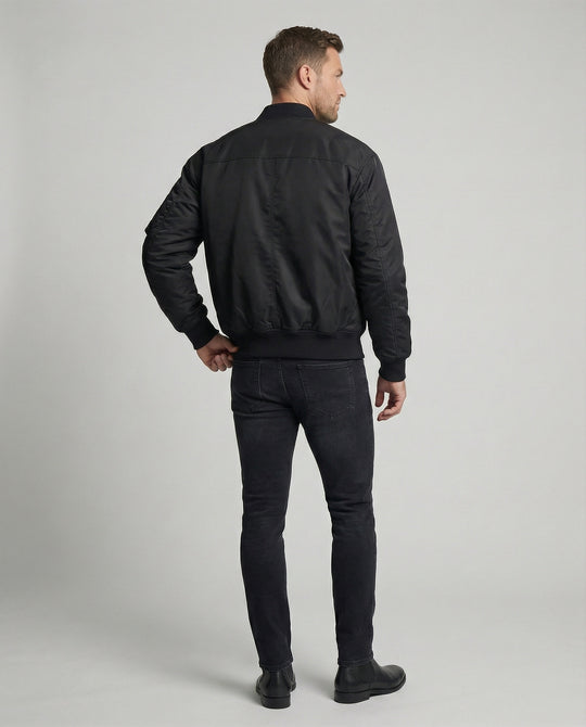 Herren Bomberjacke Gefüttert Winterjacke Schwarz Champagner Urban