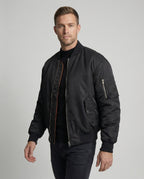 Herren Bomberjacke Gefüttert Winterjacke Schwarz Champagner Urban