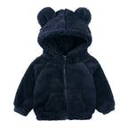 R&B Comfort Modische Bären-Kinderjacke aus dickem Samt
