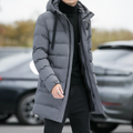 R&B | Lässiger Winter Gefütterter Langer Mantel mit Kapuze für Männer