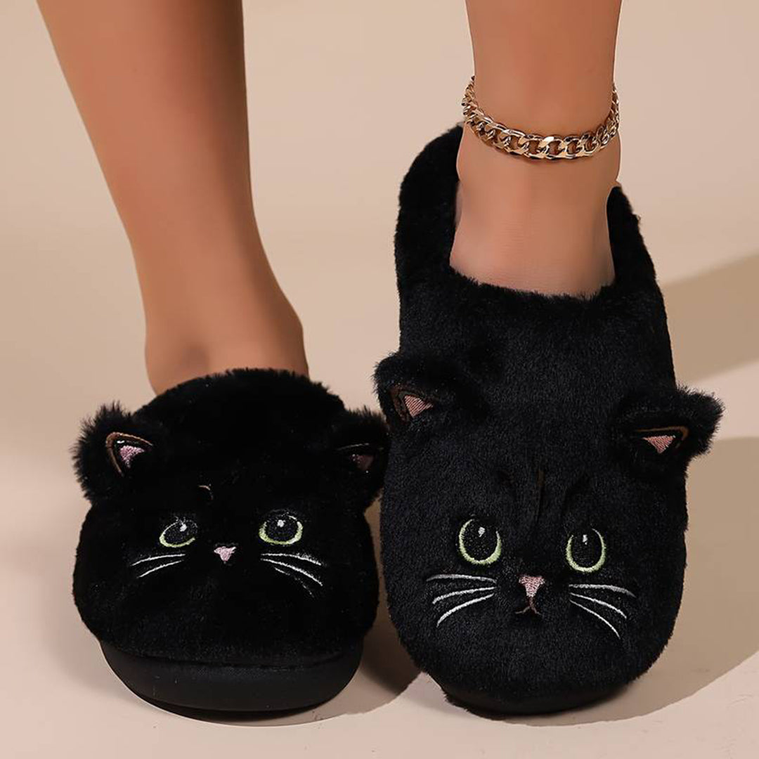 R&B | Weiche Damen Katzen Hausschuhe