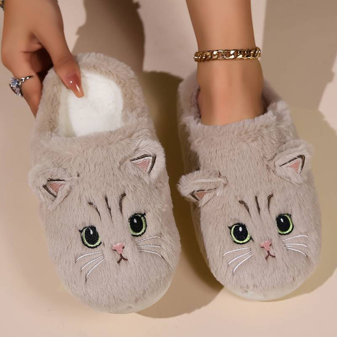 R&B | Weiche Damen Katzen Hausschuhe