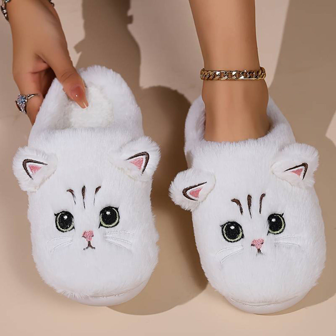 R&B | Weiche Damen Katzen Hausschuhe