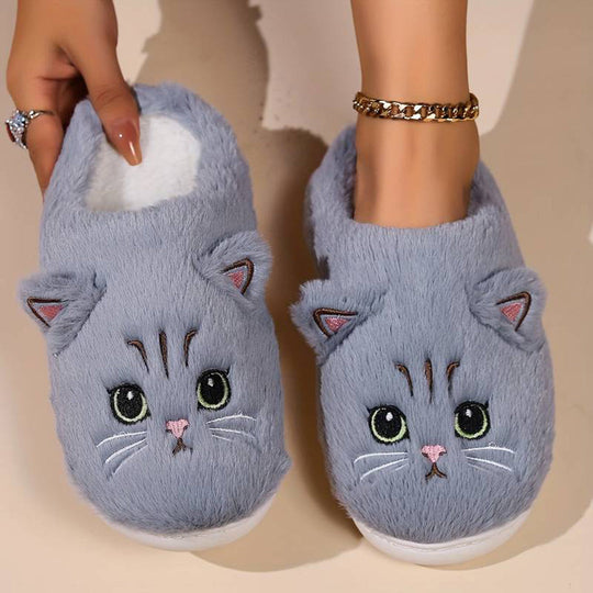 R&B | Weiche Damen Katzen Hausschuhe