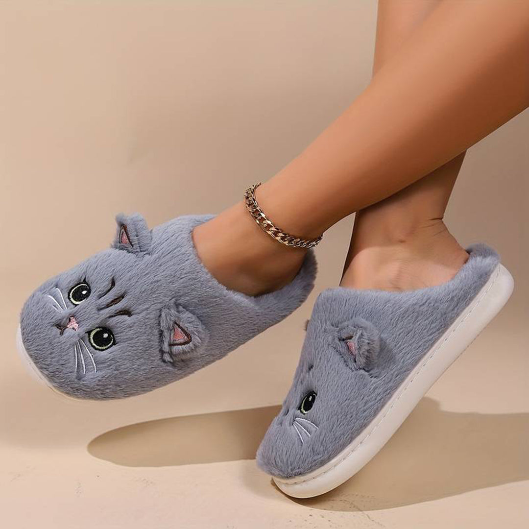 R&B | Weiche Damen Katzen Hausschuhe