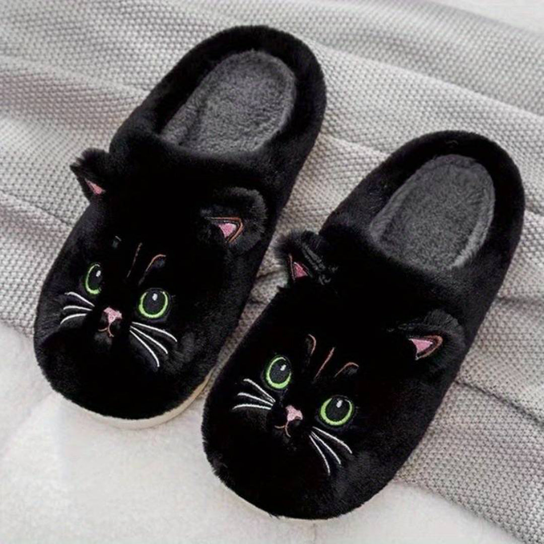 R&B | Weiche Damen Katzen Hausschuhe