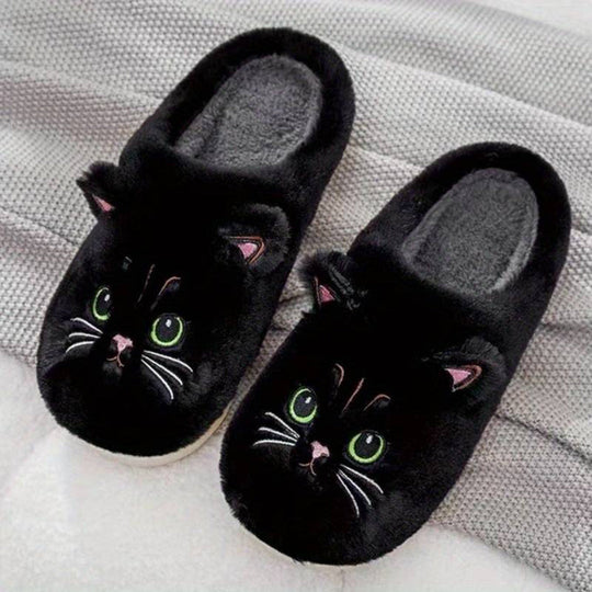 R&B | Weiche Damen Katzen Hausschuhe
