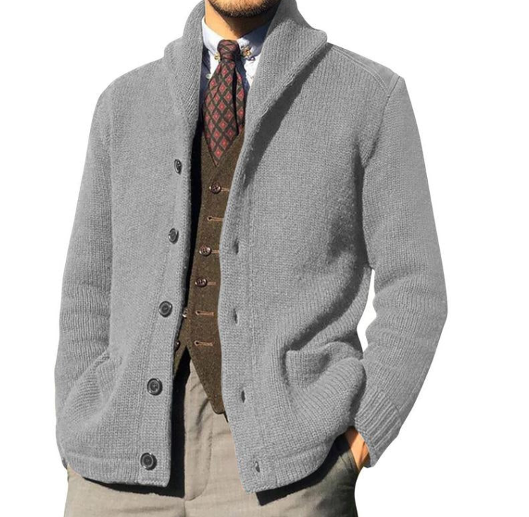R&B | Klassisches gestricktes Herrenjackett mit Knöpfen