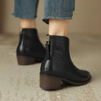 R&B | Damenstiefelette Aus Leder mit Blockabsatz